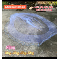 [ Được Kiểm Hàng ] Chài bắt cá chỉ lưới ninông và gân cước thái, mắt lưới 1,2cm(2,5p) chài chân xích, Bắt Tôm Fishing