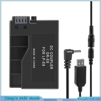 -E8 Pin Giả Với DC Power Bank Cáp Chuyển Đổi USB Thay Thế Cho LP-E8 Cho 550D 600D 650D 700D Máy Ảnh DSLR