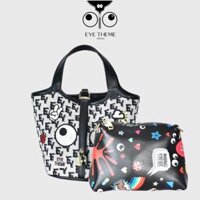 【 EYETHEME 】Túi Dáng Picotin Vải Canvas Chữ EY 2494 - Monogram Canvas Picotin Lock 18 Handbag