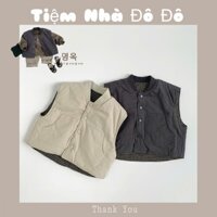 ( Fom rộng ) Áo gile phao trần bông mặc được 2 mặt phong cách Hàn Quốc cá tính cho bé trai bé gái 80-110cm