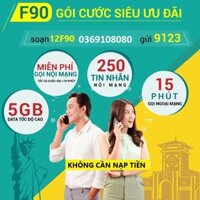 { FREE 1 NĂM } SIM 4G 12F90 Vietel Tặng 5GB/Tháng + Miễn phí Nghe Gọi