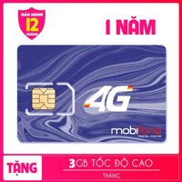[ FREE 1 NĂM ] Sim MDT255 Mobifone Tặng 3GB / Tháng  36GB / Năm - Sim 4G Tốc Độ Cao Mua 1 Lần Dùng Cả Năm Miễn Phí