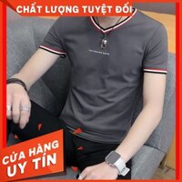 [ FREE SHIP 0 ĐỒNG ] Áo thun nam ngắn tay cổ tim body thời trang Sitaki cao cấp ATN06-Xám