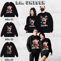 [ FREE SHIP ] Áo sweater nỉ bông noel dành cho cặp đôi nam nữ, áo nỉ unisex gấu tuần lộc