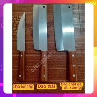 ⚡[ FREE SHIP] Bộ dao làm bếp siêu sắc- chuôi gỗ hương- không rỉ -Dao kéo làng nghề