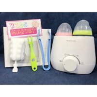 [ FREE SHIP] - Máy hâm sữa đôi tiệt trùng 4 chức năng Real Bubee ( tặng bộ dụng cụ vệ sinh và gắp bình sữa )