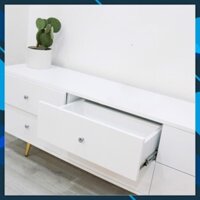 [ Free Ship TP HCM]- Tủ Kệ Tivi Gỗ Màu Trắng Kẻ Ô Thanh Lịch Mã HG.KTV12T SX bởi HG INTERIOR