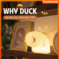 [🚚 Free shipping] Đèn phát sáng sạc USB Why Duck đèn ngủ, đèn để bàn decor đèn silicon, quà tặng lưu niệm
