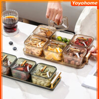 [🚚 Free shipping]Khay mứt 6 hũ nắp trơn, khay đựng bánh kẹo tết,hộp đựng đồ ăn chất liệu nhựa cao cấp