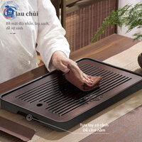 [🎆 Free shipping]Khay trà tre cao cấp Khay đựng trà gỗ Khay đựng trà đạo bằng tre hun khói có khay đựng nước