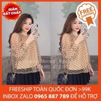 🚗- FREESHIP 99K -ÁO VOAN LƯỚI CHẤM BI SIÊU CHẢNH G005