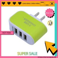 ( FREESHIP 99K ) Cốc sạc 3 cổng USB tiện dụng Sạc nhiều điện thoại cùng lúc Hàng xịn