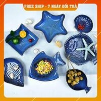 [ freeship - đổi trả lỗi trong 7 ngày ] Bát đĩa gốm sứ Đại Dương men xanh