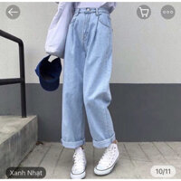[ FREESHIP ĐỦ MÀU ] QUẦN JEAN NỮ ỐNG RỘNG DÀI TRƠN CUỐN BASIC CAO CẤP HADI