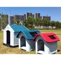 [❤ FREESHIP ❤] Nhà Nhựa Ngoài Trời Cho Chó Phong Cách Âu Mỹ Dành Cho Thú Dưới 15kg Có Cửa Sổ Trời Và Cửa Sắt