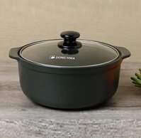 [ Freeship ] Nồi Đất Đáy Sâu Nắp Kính thể tích 1500ml. Phù Hợp Sử Dụng Mỳ Cay, Kho Cá, Kho Thịt ... Giữ Nhiệt Lâu Dài