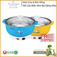 [ FREESHIP] Nồi Lẩu Điện Mini Đa Năng Nika 24cm 1000W Inox 304, Tiện Dụng Cho 2-3 Người Dùng, Siêu Tiện Dụng, Hót 2021
