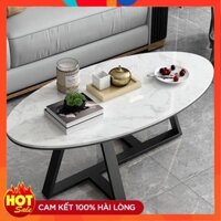 ( Free.ship Sài Gòn ) Bàn trà bàn Sofa phòng kháchMặt Đá Elip ceramic chân sắt phun sơn tĩnh điện