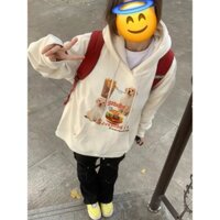 ( Freeship)Áo hoodie hình cute , chất nỉ bông hàng QC chuẩn, màu be cực tôn da, phù hợp nam nữ, có ảnh thật