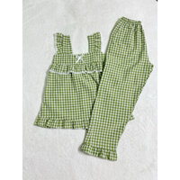 ( FREESIZE <60kg ) ĐỒ BỘ NỮ SỌC CARO BÈO CÁNH TIÊN