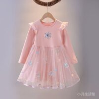 🚄 Frozen elsa princess dress girl super fairy fashion dress spring summer little girl gạc dress