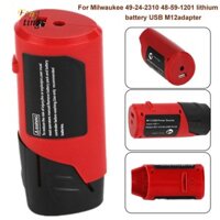 ✌ FT ✌ DC 12V USB Battery Converter Adapter for Milwaukee 49-24-2310 48-59-1201 M12