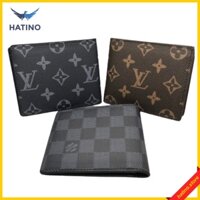 ( Full box ) Ví Da LV Nam Cao Cấp,Bóp Da Nam Kẻ caro,hoa văn,2 mầu sang trọng,bền đẹp, dáng ngang