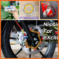 [ Full Combo Ex 150/155 ] Heo dầu Nissin 2Pis đối xứng Kèm Pát CNC + Đĩa Oversize 260/267mm + Dây dầu Morin