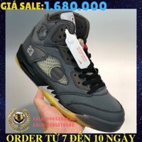 📦 FULLBOX 🌐 ORDER  🎀 SALE 50% 🎀 💯 ẢNH THẬT 🏷 Off-White x Air Jordan Retro 5"Black/Muslin-Fire 🏷 👟 GIÀY NAM NỮ 👟