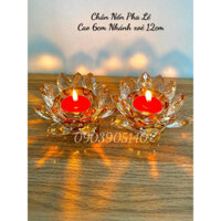 [ Giá 1 Cái ]    ✨ Chân Để Đèn Cầy Pha Lê, Chân Nến Pha Lê Cao Cấp Cao 6cm Nhánh Xoè 12cm