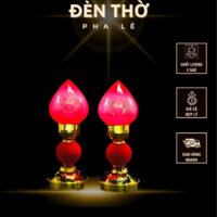 [ Giá 1 cặp ] Đèn Thờ Đào 2 Trang Trí Bàn Thờ Phật Tổ Tiên Ông Địa Thần Tài Chất Lượng Cao Cấp