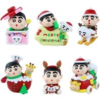 ( Giá 1 con - Bộ 6 con - Đặt Số Lượng 6 ) - Mô hình Bộ 6 các nhân vật Shin Bút Chì Giáng Sinh - Cao 5-7cm - nặng 356gram - Figure Shin - Box Màu -(VAT : G873-84)- K31-T3-S12