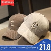 ﹍ (Giá Hủy Diệt)♚♠Phiên bản Hàn Quốc mới của ins big c vải nhung thêu chữ cái mũ lưỡi vịt nữ mùa thu và đông thời trang