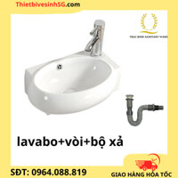 [ GIÁ KHO] LAVABO MINI NHỎ Chậu rửa mặt lavabo góc treo tường góc , men NANO trắng sáng chống bám bẩn