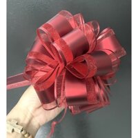 ( Giá sỉ) 10cái  Nơ gói giỏ quà tết, nơ rút tú cầu sai lớn viền voan cao cấp