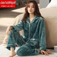 ✽ [�GIÁ SỈ�] ✹☂✔Bộ đồ ngủ mùa đông Nam Cực dành cho phụ nữ dày dặn cùng với vải nỉ nhung ấm áp cộng kích thước phục vụ t