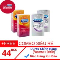 [ Giá Sỉ ] Combo 4 Hộp Bao Cao Su Durex Pleasuremax + Durex Invisible