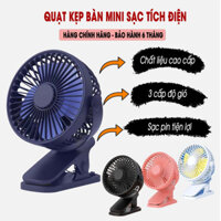 [ Giá Sỉ ] Quạt Kẹp Bàn Mini, Quạt Tích Điện Sạc Pin, Quạt Bàn, Kẹp Ô Tô 3 Cấp Độ Gió Dung Lượng Pin Khủng Xoay 720 Độ