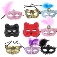 [ Giá SIÊU RẺ ]Đạo cụ biểu diễn Halloween, mặt nạ lông vũ Venice dành cho người lớn của trẻ em, lễ hội hóa trang công ch