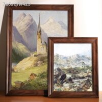 [ Giá SIÊU RẺ ]○▽Khung ảnh phong cách Mỹ thiết lập tranh treo tường thêu chữ thập sơn dầu a4 câu đố bức kim cương kích t