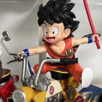( Giá Siêu Rẻ ) Mô hình songoku cùng quy lão tiên sinh lái moto  - mô hình dragonball