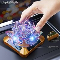 ∈ [GIÁ SỐC]Đèn lồng Năng lượng mặt trời Xoay Pha lê Hoa sen Trang trí Xe hơi Nội thất Hương liệu