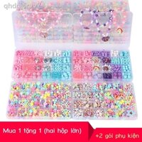 ☾ ☫ [GIÁ TỐT CHỌN MẪU]Trẻ Em Đính Hạt Handmade Tự Làm Chất Liệu Túi Đeo Hạt Vòng Tay Vòng Cổ Đồ Chơi Giáo Dục Cho Bé Gái