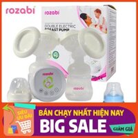 [ Giá Tốt ] Máy hút sữa điện đôi Rozabi Basic- Tặng 1 Bình sữa Babibo chống sặc cho bé