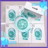( Gía Ưu Đãi ) [Bảo hành 12 tháng] Quạt sạc tích điện có đèn led KM-F0336, màu xanh ngọc