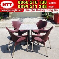 [ GIÁ XƯỞNG ] ghế nhựa cafe chân inox màu nâu - ghế kim ngọc màu nâu - xưởng sản xuất Hoàng Trung Tín
