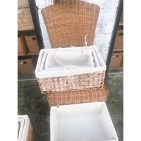 * Giá xưởng * Hộp lục bình đan caro có lót vải tiện lợi xinh xắn gọn gàn 3 sizes đựng đồ đa năng decor
