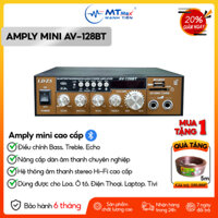 [ Giảm Giá ] Amply Mini AV128BT Bộ Khuếch Đại Công Suất Âm Thanh 200W, Đầu Vào 2 Mic BT 5.0 Bộ Thu Âm Thanh Kỹ Thuật Số