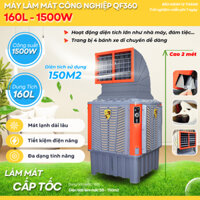 [ GIẢM GIÁ ] Quạt Điều Hòa Hơi Nước Công Nghiệp QF360 Dung Tích 160 Lít Công suất 1500W 4 Bánh Xe Di Chuyển Diện Tích