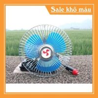 [ GIẢM GIÁ ]  Quạt Kẹp Trên Xe Ô Tô Lồng Sắt điện, Cánh Màu Xanh đường kính 8inch 20,3cm ảnh thật hình ảnh thật